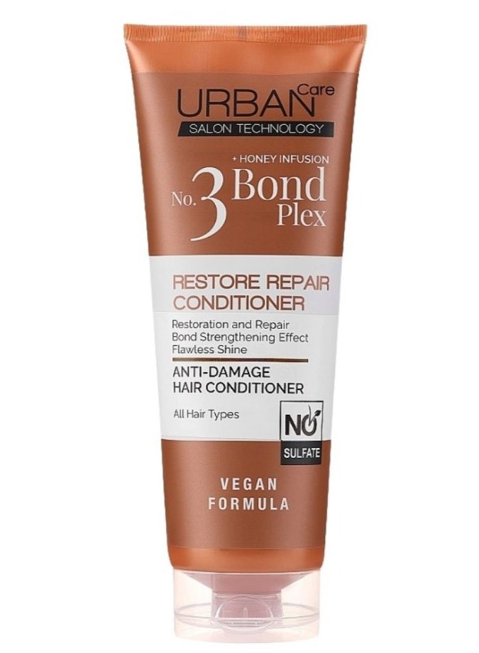 أوربان كير بلسم الشعر Urban Care رقم 3 Honey Infusion Bond Plex Restore Repair – 250 مل - Image 1